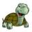 A cartoon turtle with a long neck

Description automatically generated