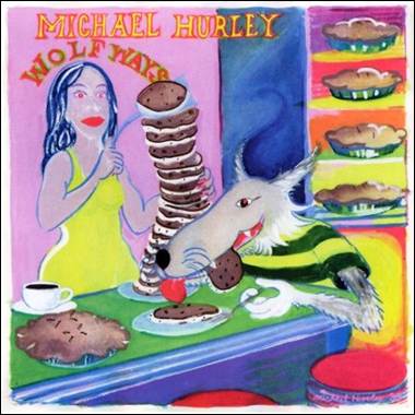 A cartoon of a wolf eating cookies

Description automatically generated