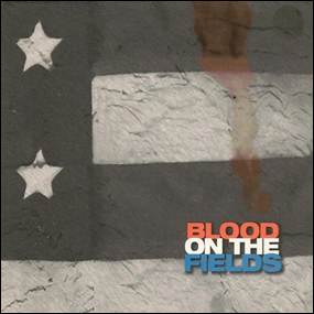A flag with white stars and red text
Description automatically generated