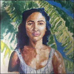 A painting of a person
Description automatically generated