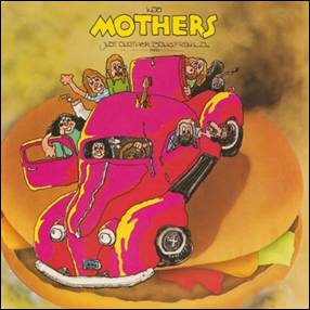 A pink car with people in it
Description automatically generated